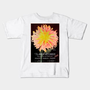 Peacock Dahlia Farms Catalogue 1925 Kids T-Shirt